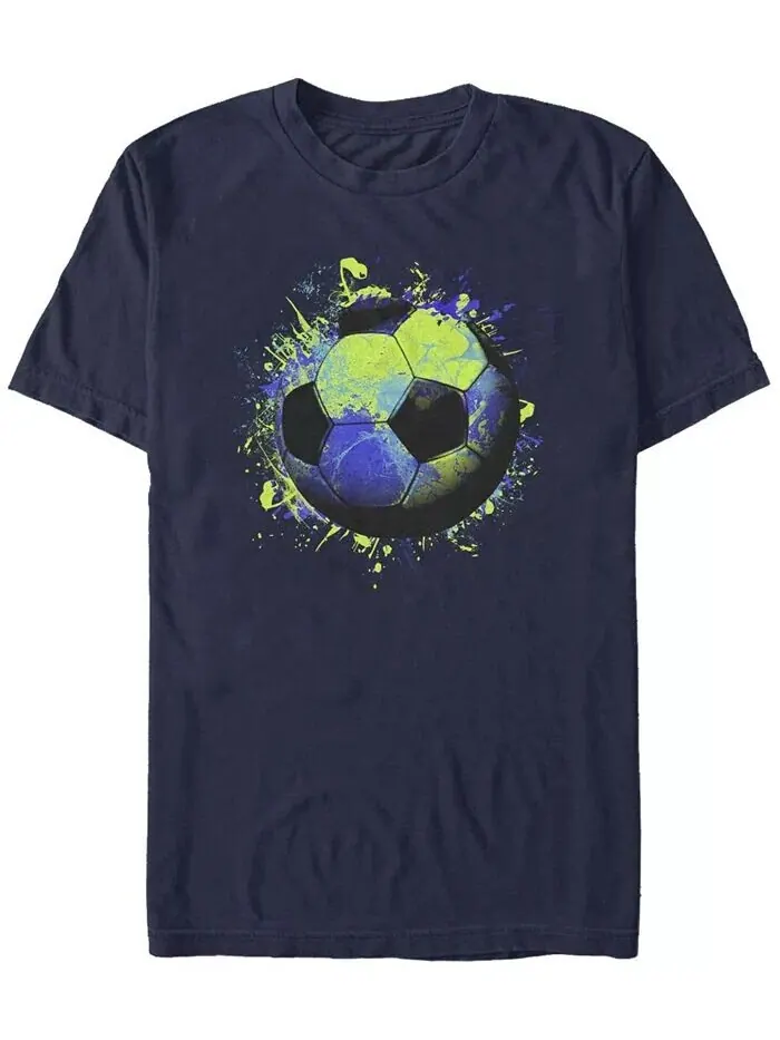 Мужская футболка с коротким рукавом Generic Additude Soccer Splat Fifth Sun — изображение 1 из 1, темно-синий