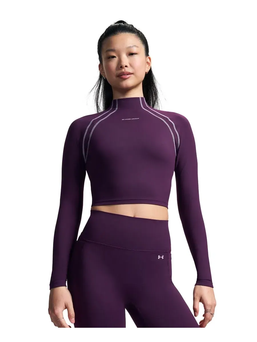 Топ с длинным рукавом и высокой горловиной Under Armour — изображение 1 из 8, фиолетовый/белый