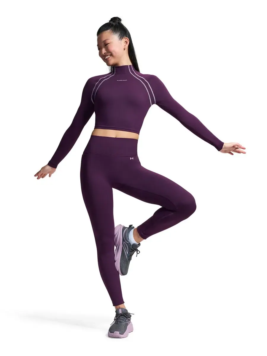 Топ с длинным рукавом и высокой горловиной Under Armour — изображение 2 из 8, фиолетовый/белый
