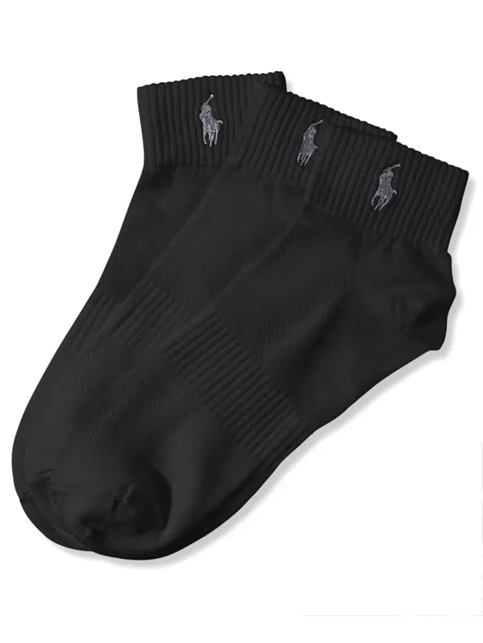 Ralph Lauren Мужские технические носки Quarter, 3 пары Polo Ralph Lauren — изображение 1 из 1, черный
