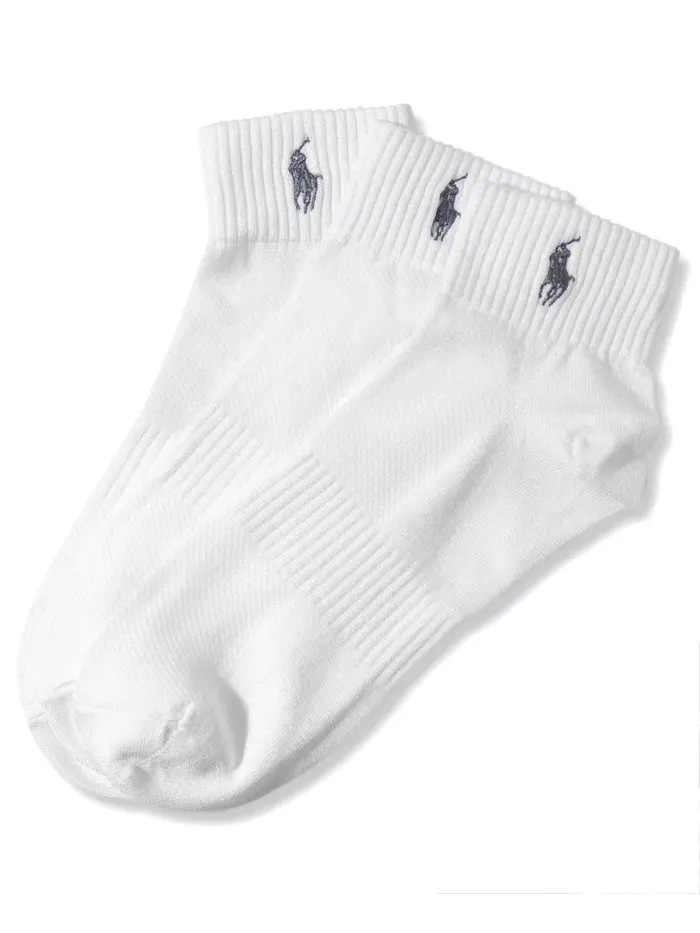 Ralph Lauren Мужские технические носки Quarter, 3 пары Polo Ralph Lauren — изображение 1 из 1, белый