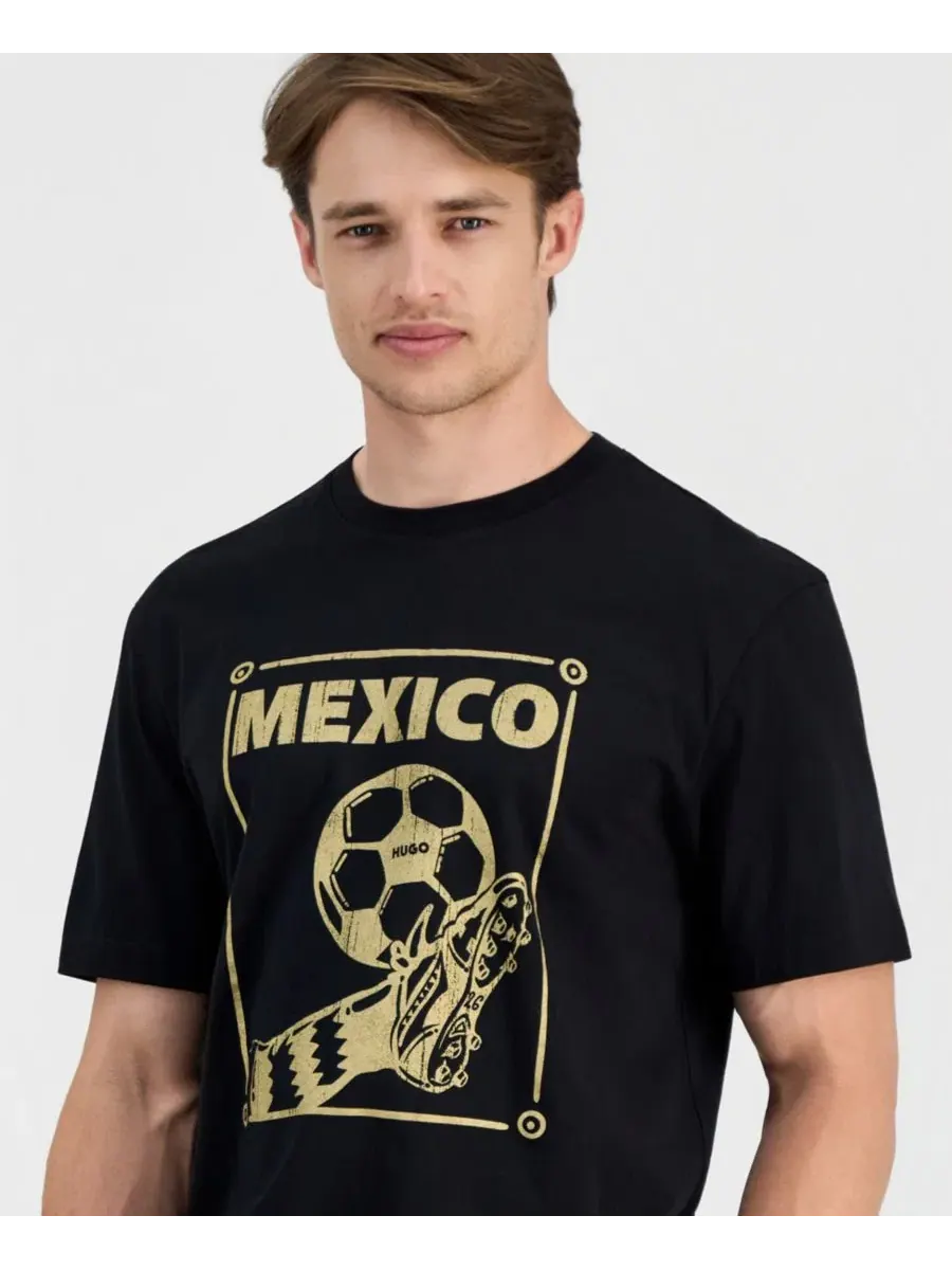 Футболка свободного кроя с принтом Team Mexico Hugo Boss — изображение 2 из 4, черный