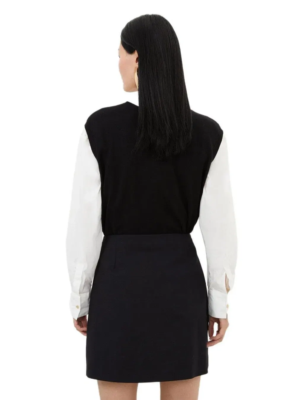 Юбка-мини с золотыми пуговицами Karen Millen — изображение 3 из 6, черный