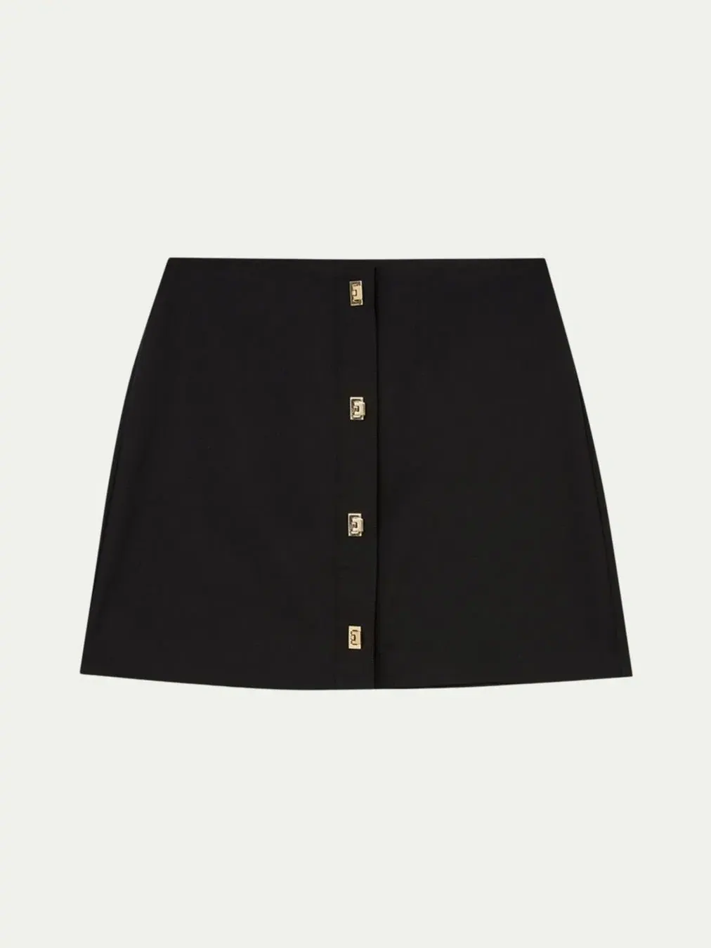 Юбка-мини с золотыми пуговицами Karen Millen — изображение 5 из 6, черный