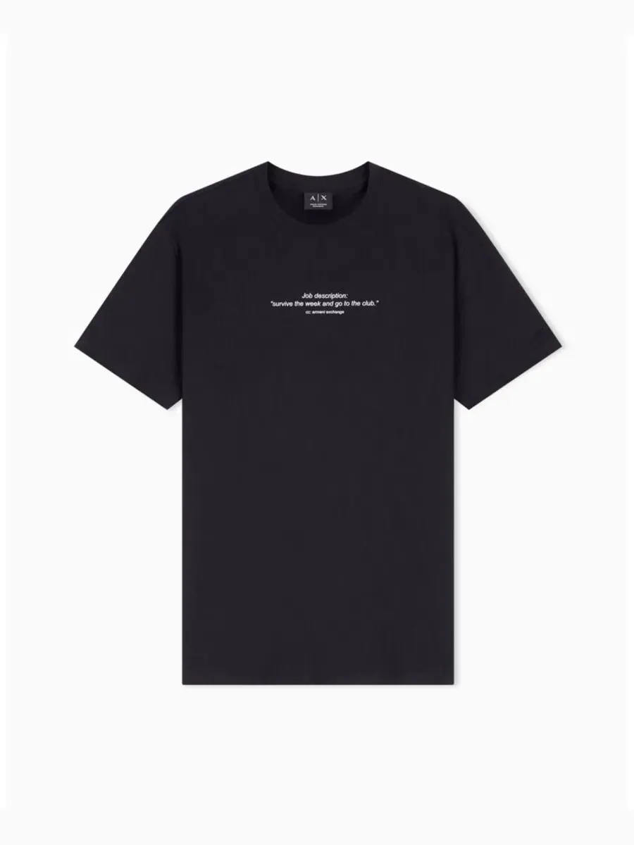 Футболка с коротким рукавом с принтом Fun Wording A|X Armani Exchange — изображение 5 из 5, черный