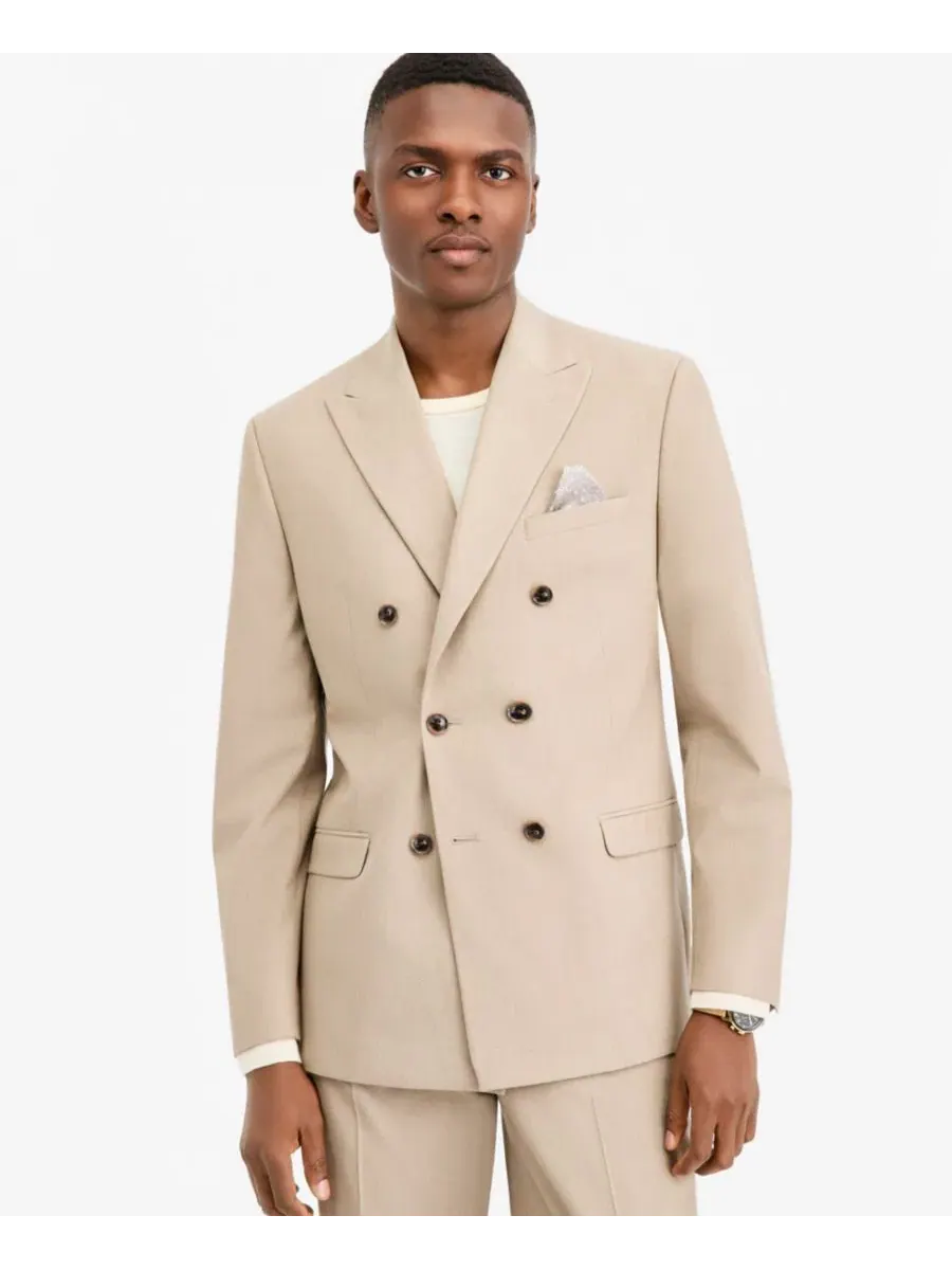 Костюм-двойка мужской slim fit двубортный Bar III — изображение 1 из 4, бежевый