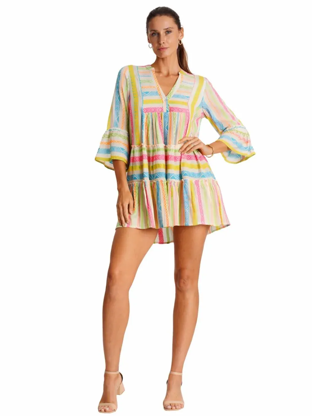 La Moda Clothing Женский полосатый кафтан Calypso — изображение 1 из 4, нет цвета