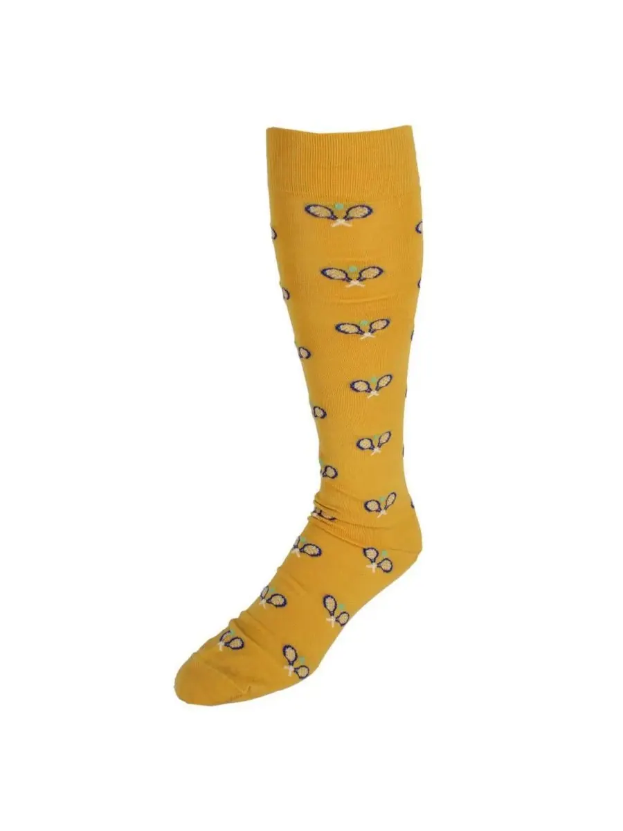 Мужские носки See You at the Club Racquet Ball Over the Calf Novelty Dress Sock (1 пара) TRAFALGAR — желтый