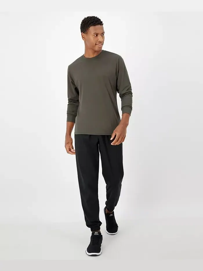 Мужская футболка с длинным рукавом Moves Performance Hanes — изображение 9 из 10, черный