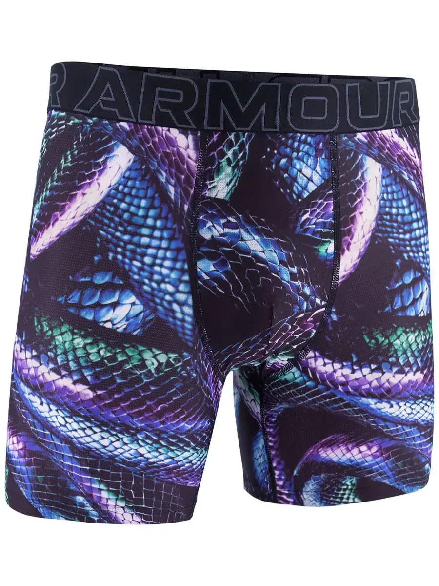 Under Armour Мужские боксеры из технологичной сетчатой ткани с принтом, ширина 6 дюймов