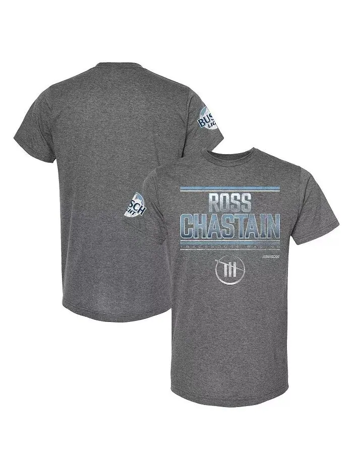 Футболка мужская Heather Charcoal Ross Chastain Pole Sitter Trackhouse Racing Team Collection — без цвета
