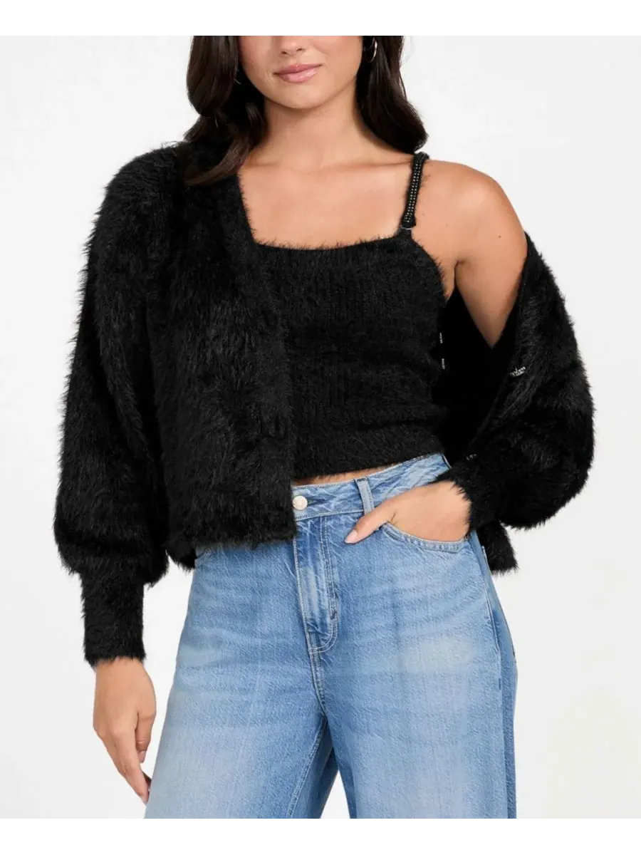 Женский укороченный бралетт без рукавов GUESS — изображение 3 из 5, черный