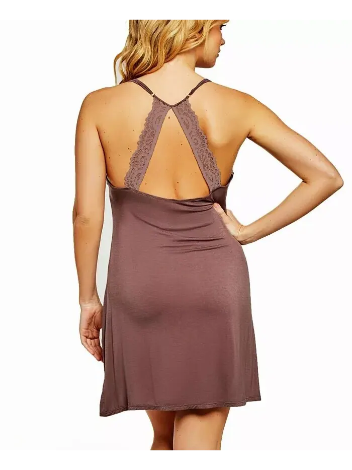 Женское нижнее белье Zennie Modal и Lace Chemise iCollection — изображение 2 из 2, капучино