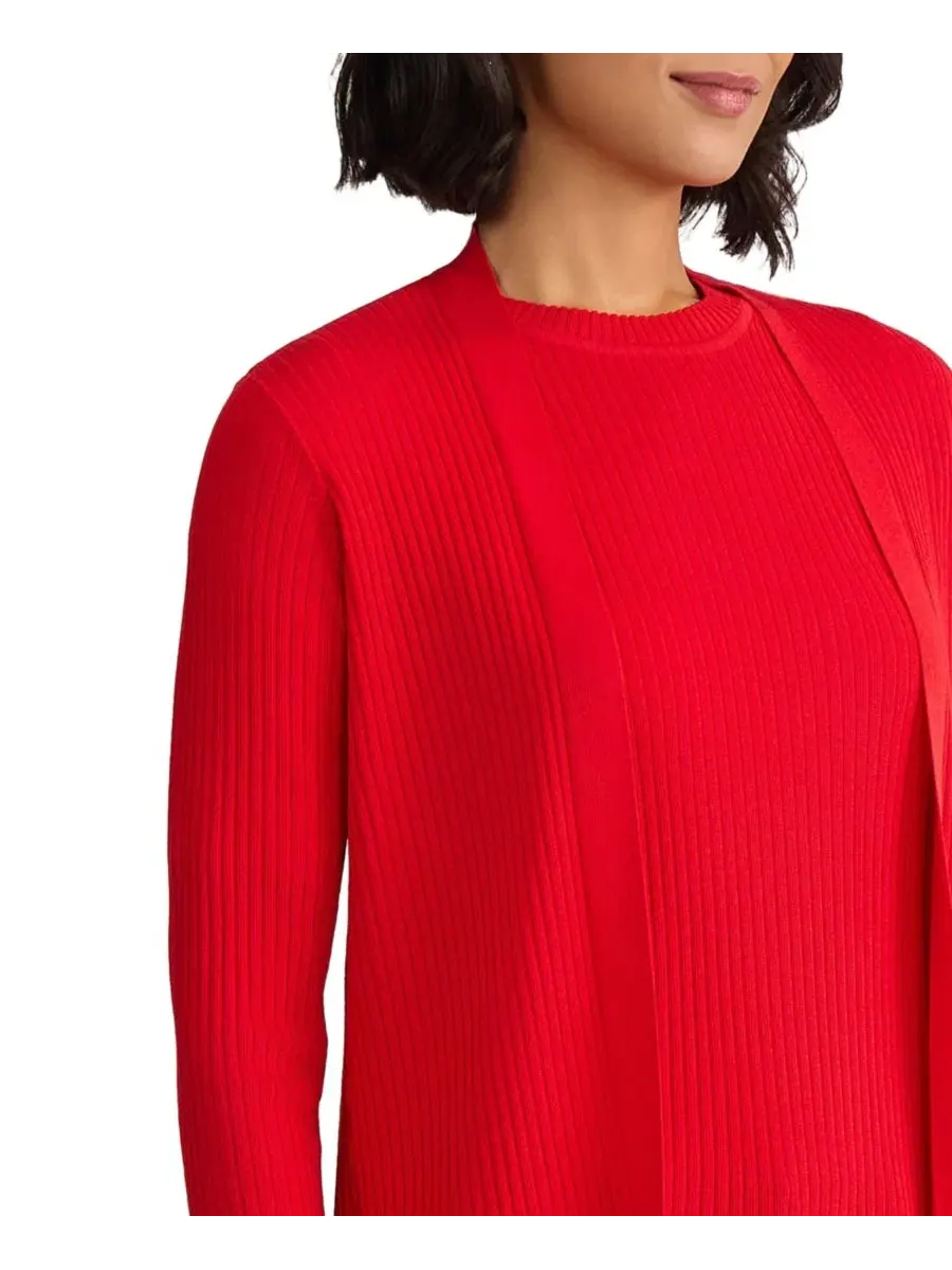 Кардиган с длинным рукавом Sutton Ribbed Jones New York — изображение 3 из 4, красный