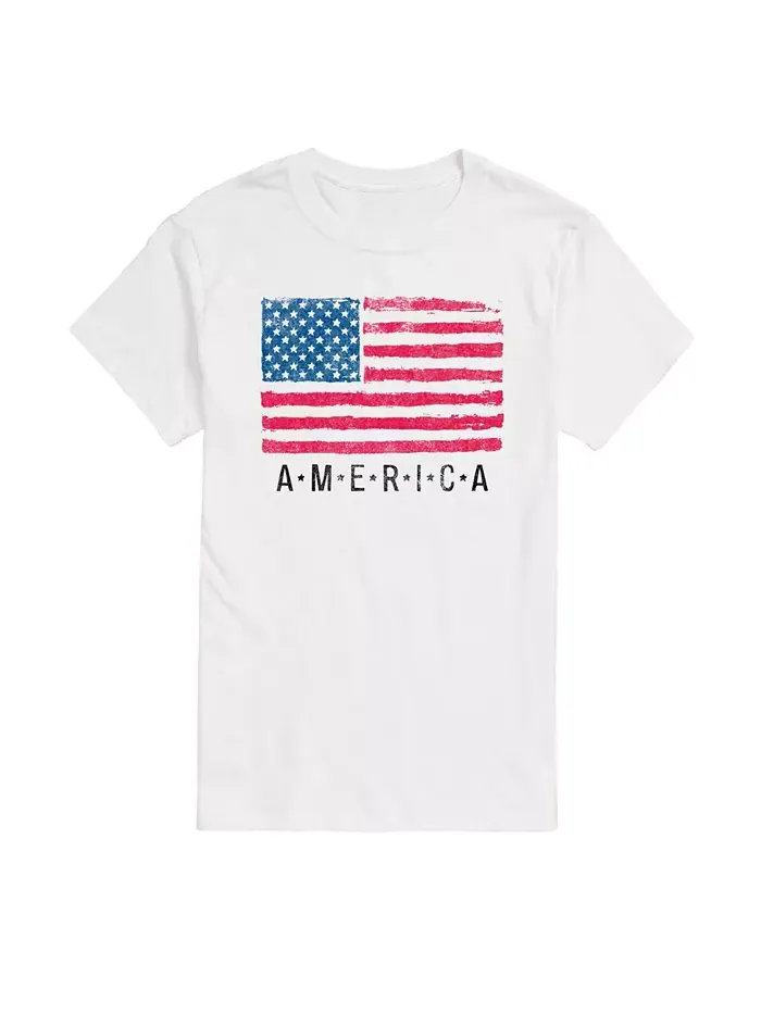 Мужская футболка с коротким рукавом American Flag AIRWAVES — изображение 1 из 3, белый