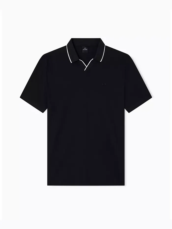 Мужская поло Johnny Collar Pique с отделкой воротника A|X Armani Exchange — изображение 5 из 5, черный