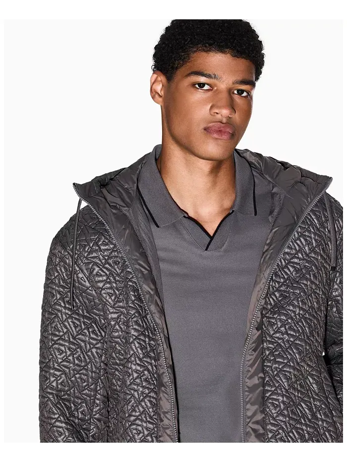 Мужская поло Johnny Collar Pique с отделкой воротника A|X Armani Exchange — изображение 2 из 5, серый