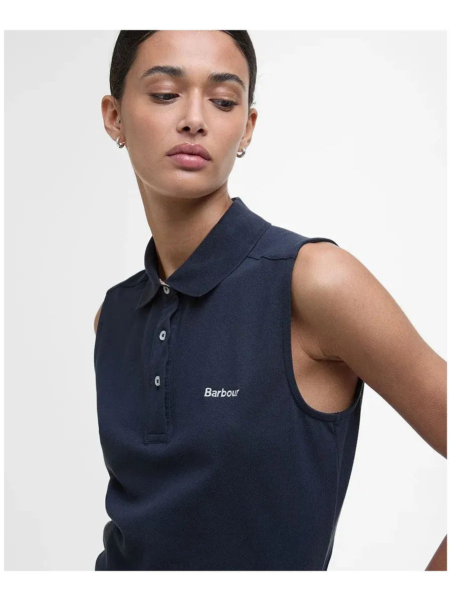Женская поло-рубашка Bowford с ребристым воротником Barbour — изображение 3 из 9, темно-синий