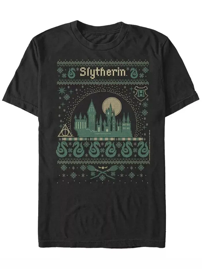 Мужская футболка-свитер Slytherin с коротким рукавом и круглым вырезом Fifth Sun — изображение 1 из 1, черный