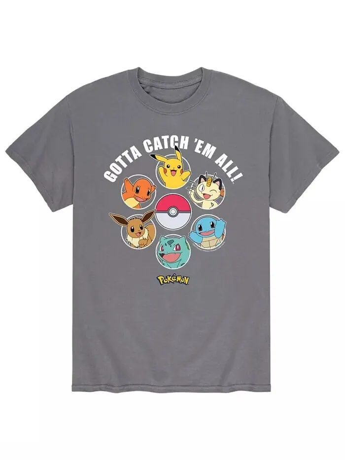 Футболка мужская Pokemon Catch 'Em All AIRWAVES — изображение 1 из 2, серый