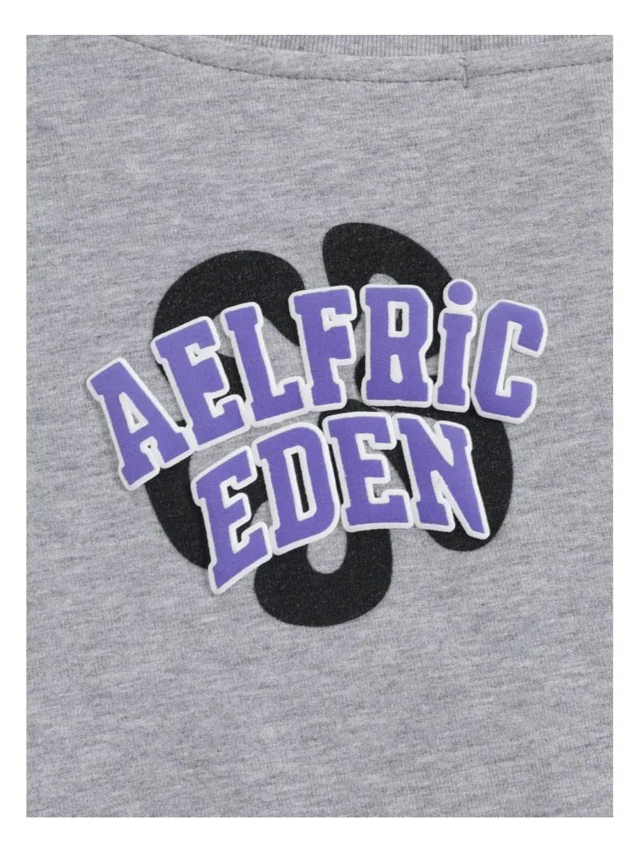 Футболка с открытыми плечами и цветочным принтом, модель Floral Graphic AELFRIC EDEN — изображение 4 из 5, серый