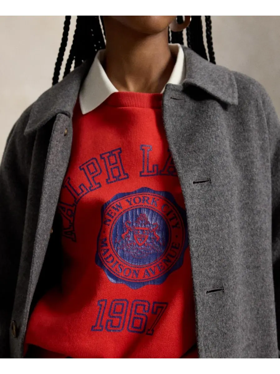 Свитшот женский с поло-воротником, свободный крой, с принтом, Madison Avenue 1967 Polo Ralph Lauren — изображение 3 из 6