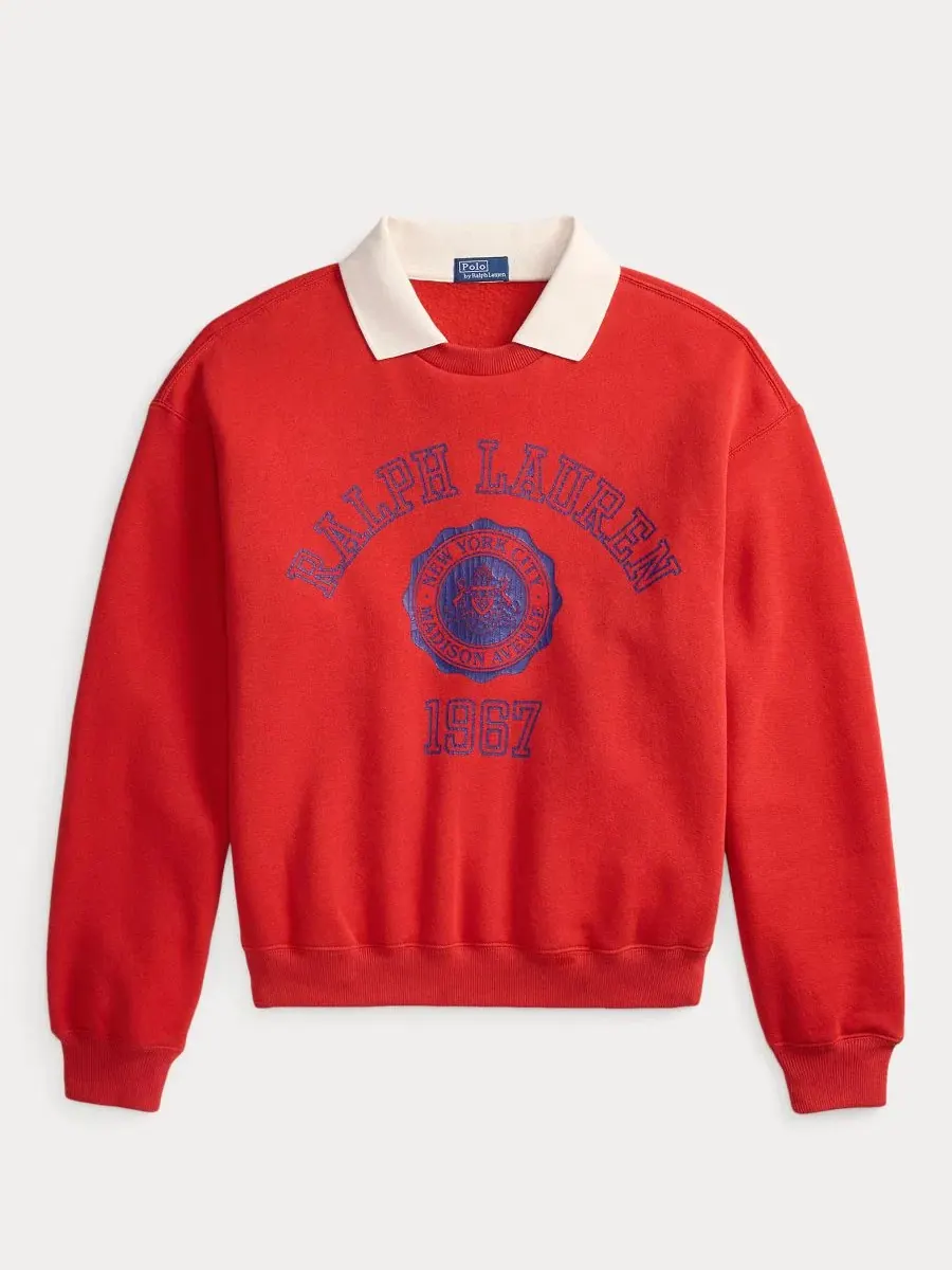 Свитшот женский с поло-воротником, свободный крой, с принтом, Madison Avenue 1967 Polo Ralph Lauren — изображение 5 из 6