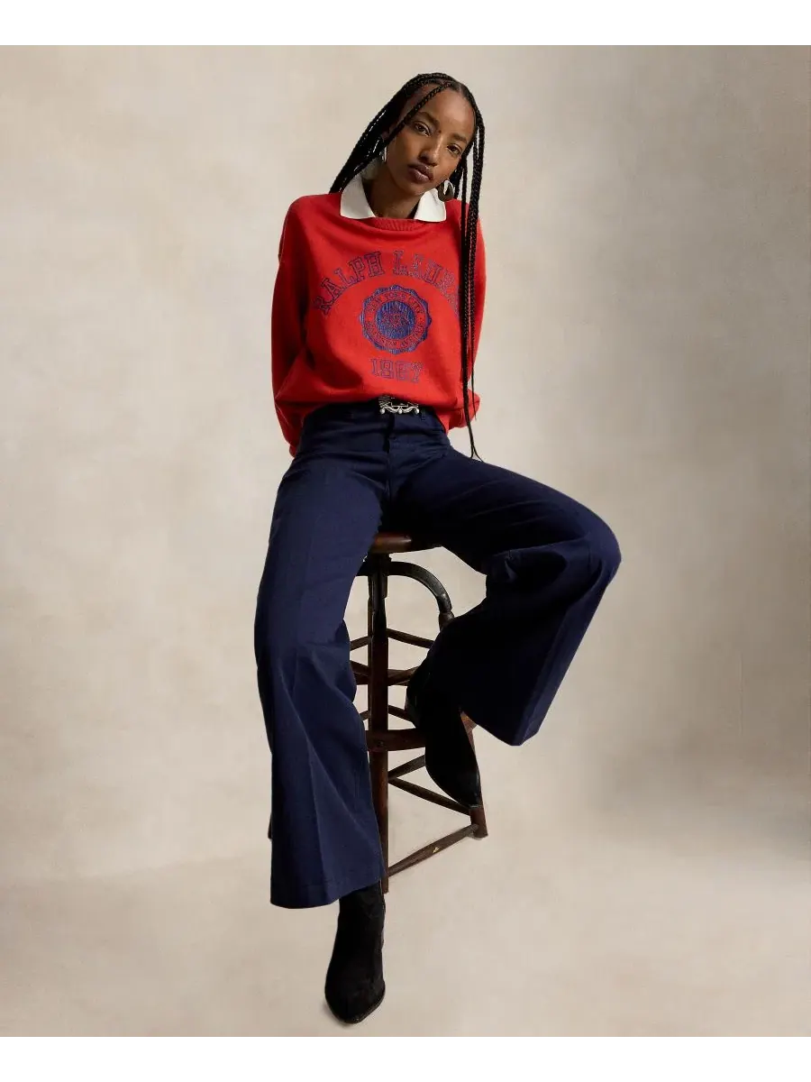 Свитшот женский с поло-воротником, свободный крой, с принтом, Madison Avenue 1967 Polo Ralph Lauren — изображение 6 из 6