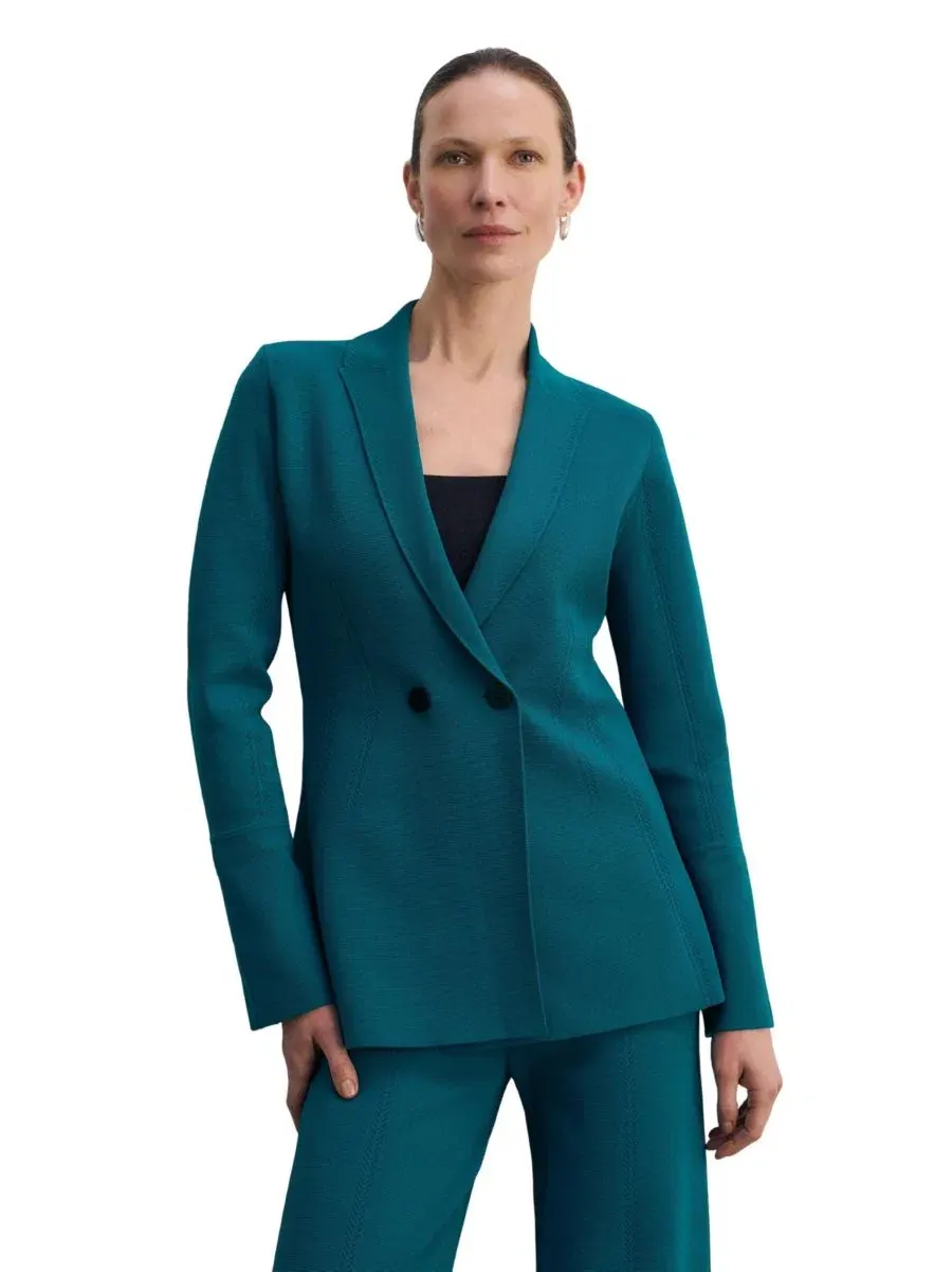 Женский двубортный блейзер Somerton Sculpt Knit The Fold — синий