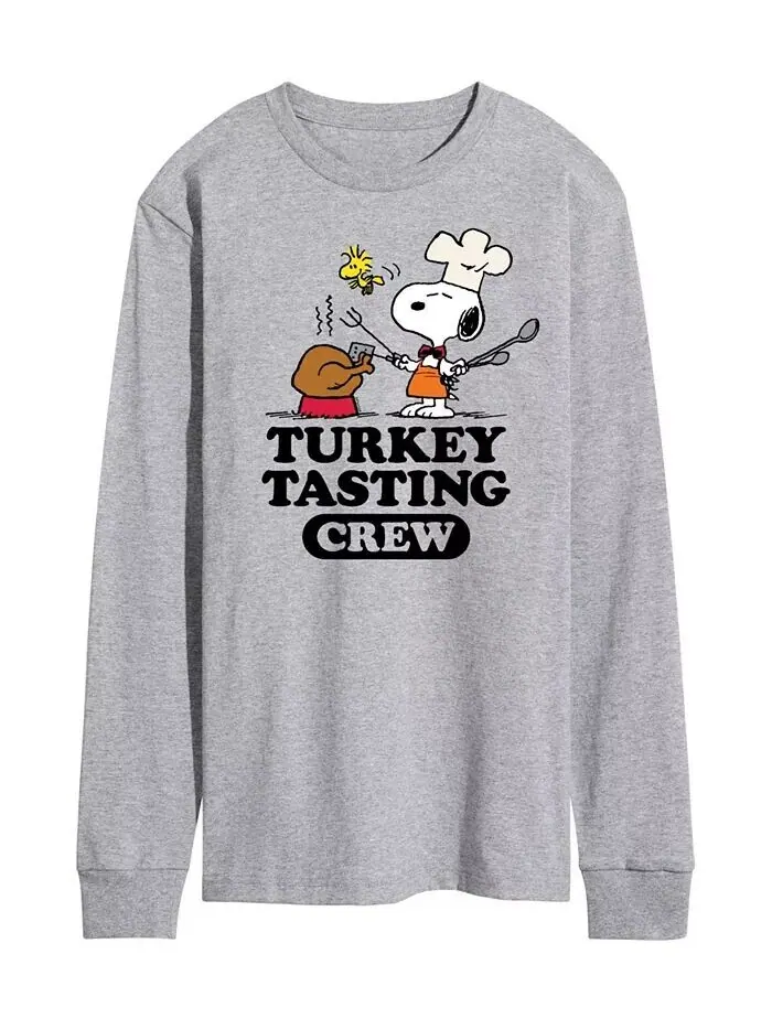 Футболка мужская Peanuts Turkey Tasting Crew с длинным рукавом AIRWAVES — изображение 1 из 2, серый