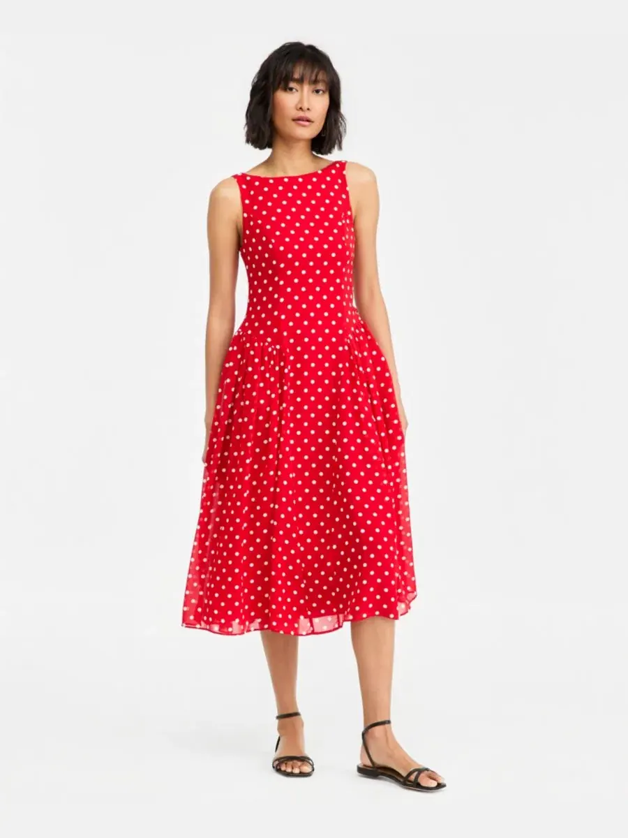Платье миди с завышенной талией, модель Drop-Waist Midi Dress On 34th — изображение 1 из 7, красный