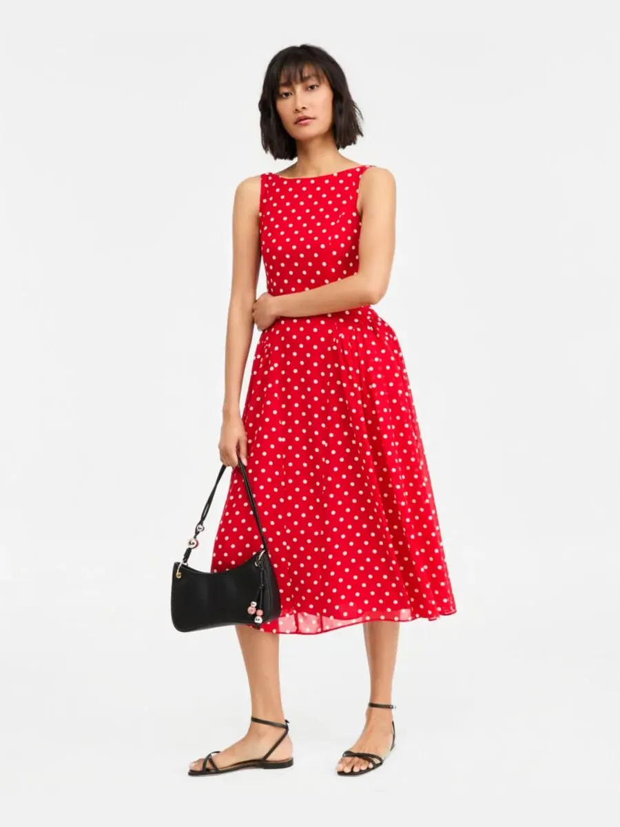 Платье миди с завышенной талией, модель Drop-Waist Midi Dress On 34th — изображение 2 из 7, красный