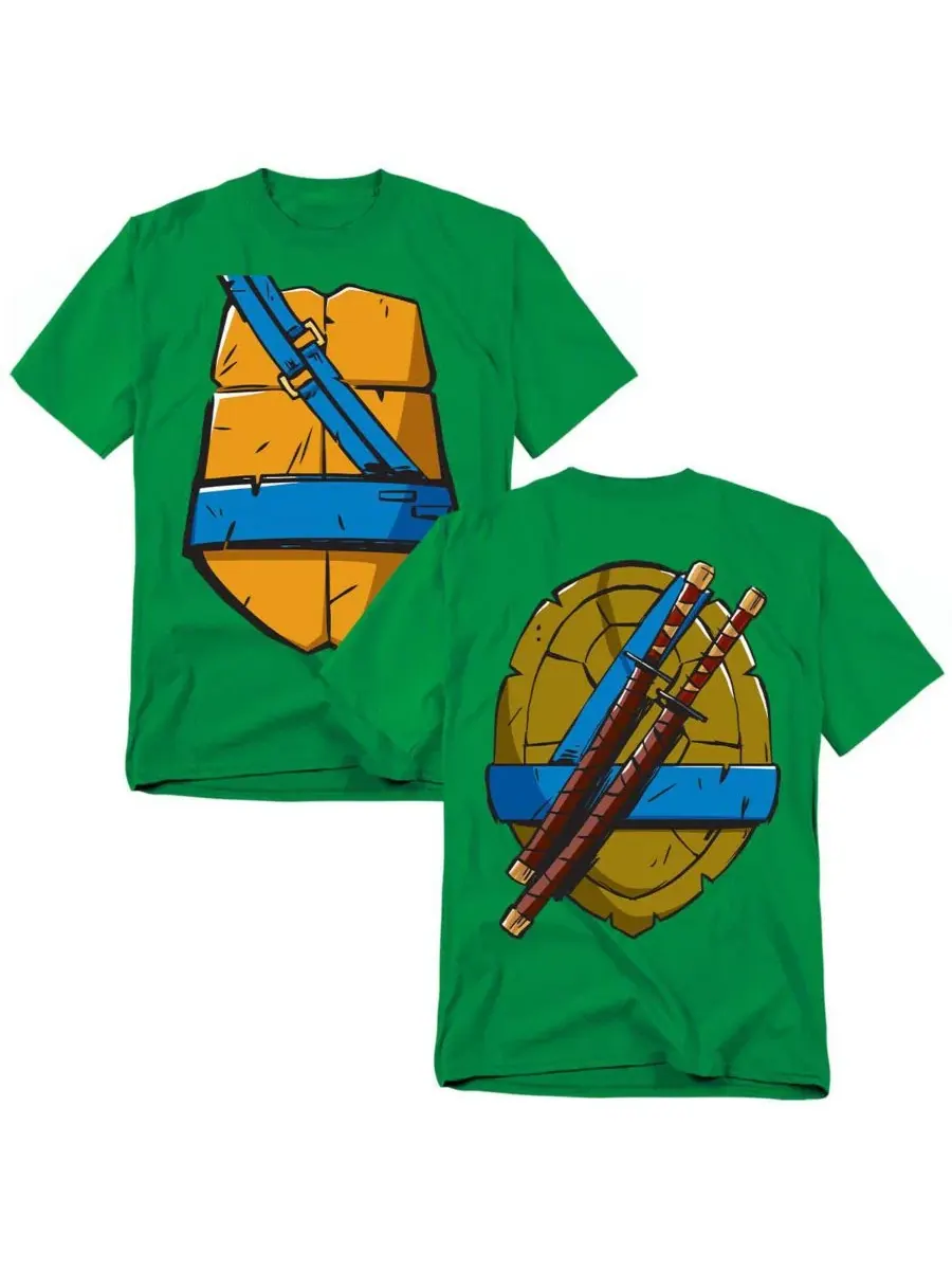 Футболка с принтом 2012 Leonardo Shell Front Teenage Mutant Ninja Turtles — изображение 1 из 3, зеленый