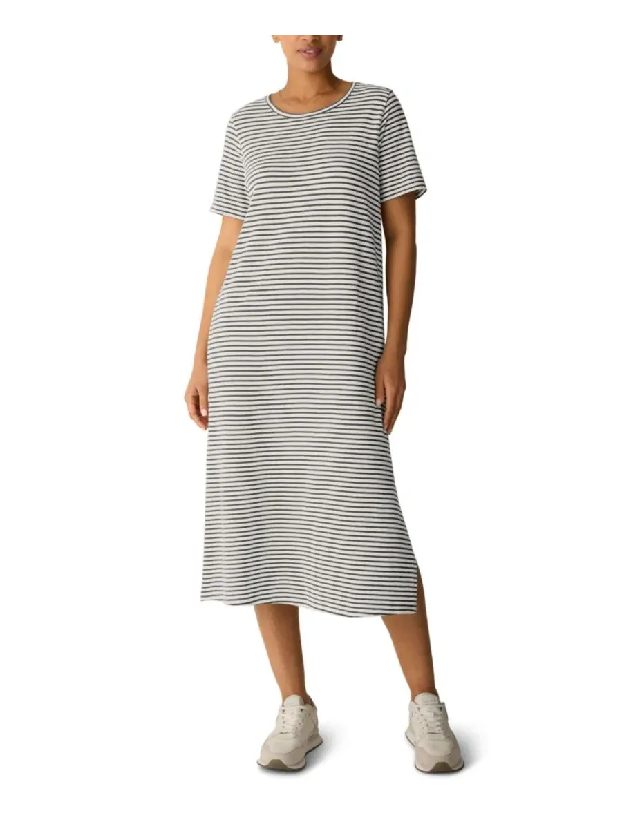 Платье миди с коротким рукавом Eileen Fisher — изображение 1 из 4, оливковый