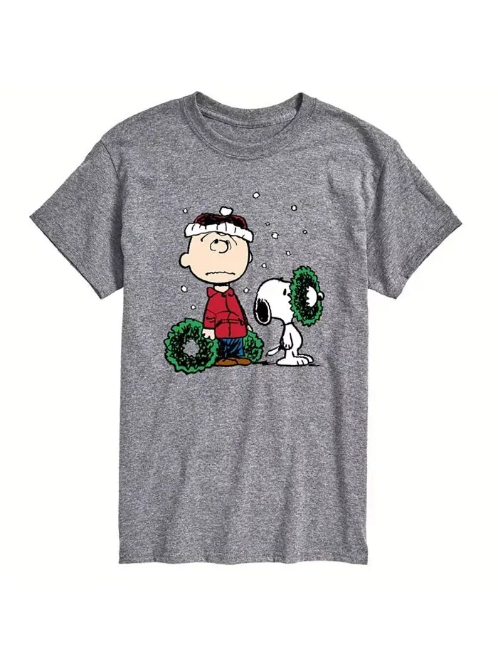 Мужская футболка с коротким рукавом Peanuts Christmas AIRWAVES — изображение 1 из 2, серый