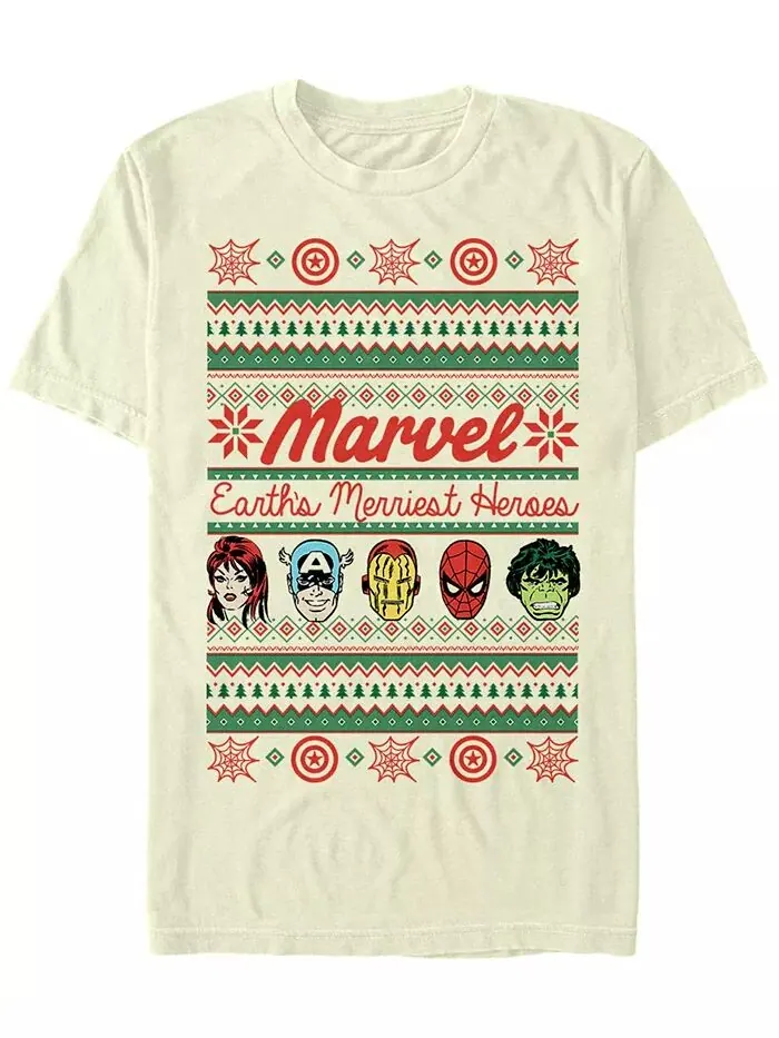 Мужская футболка с короткими рукавами Marvel Merriest Heroes Fifth Sun — изображение 1 из 1, прозрачный