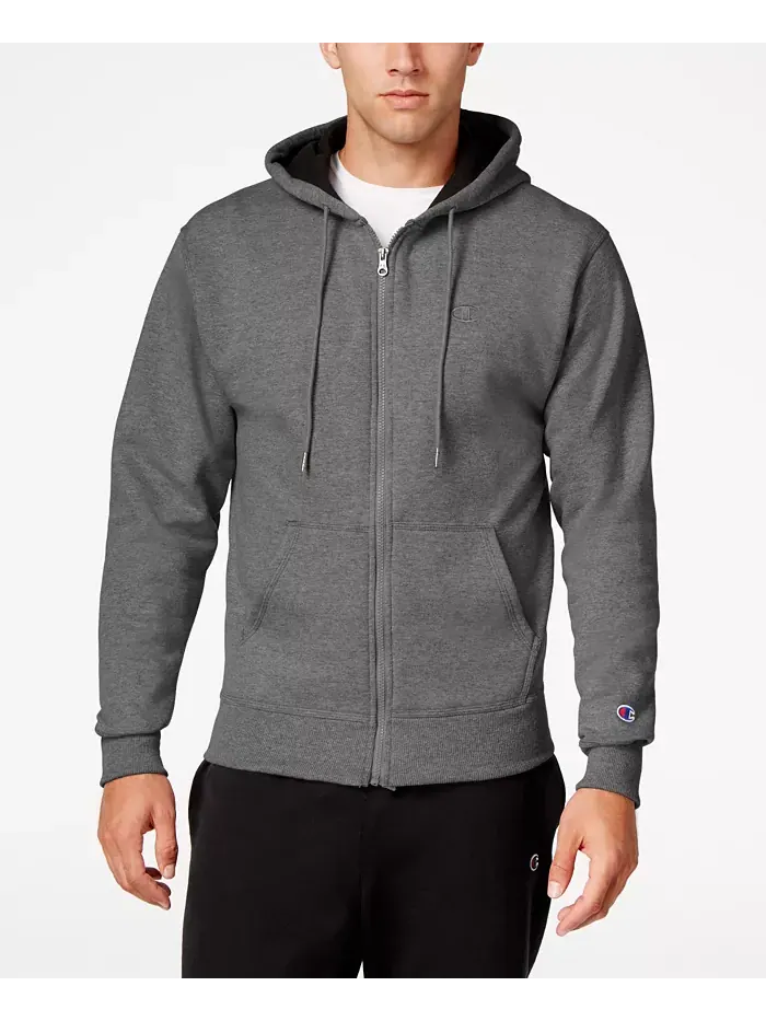 Мужская толстовка с молнией Powerblend Fleece Champion — изображение 1 из 1, серый