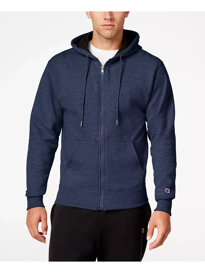 Мужская толстовка с молнией Powerblend Fleece Champion — изображение 1 из 1, синий