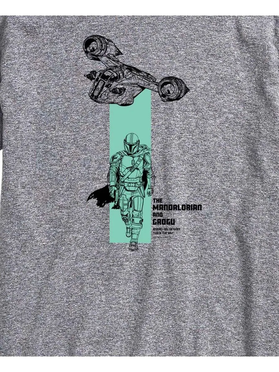 Футболка с принтом The Mandalorian & Grogu Spaceship AIRWAVES — изображение 3 из 3, приглушенный