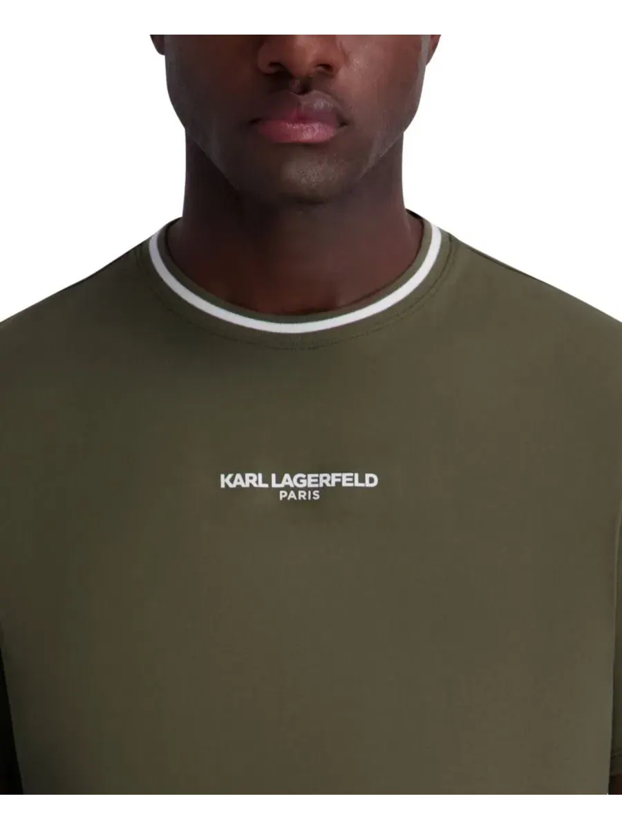 Футболка с логотипом KARL LAGERFELD PARIS — изображение 4 из 5, оливковый