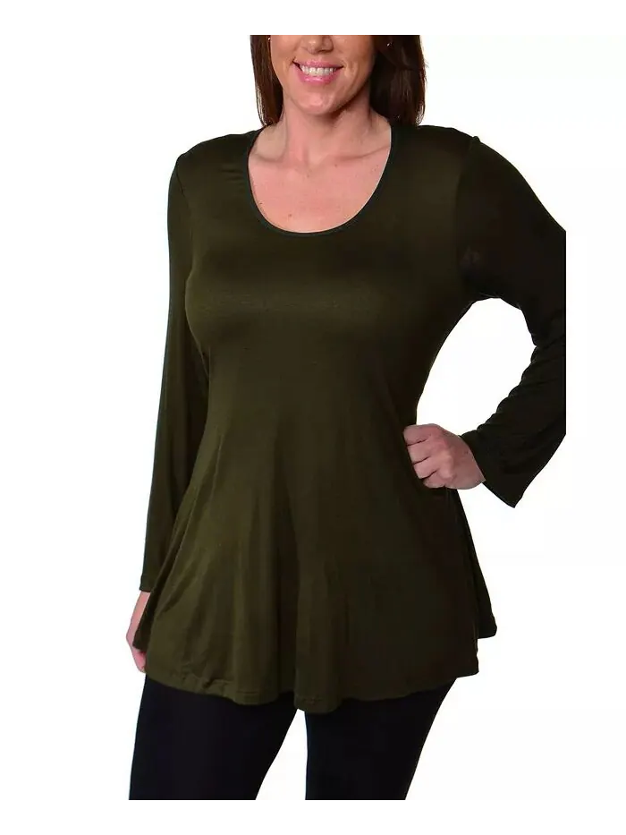 Женская туника больших размеров Poised Swing Top 24seven Comfort Apparel