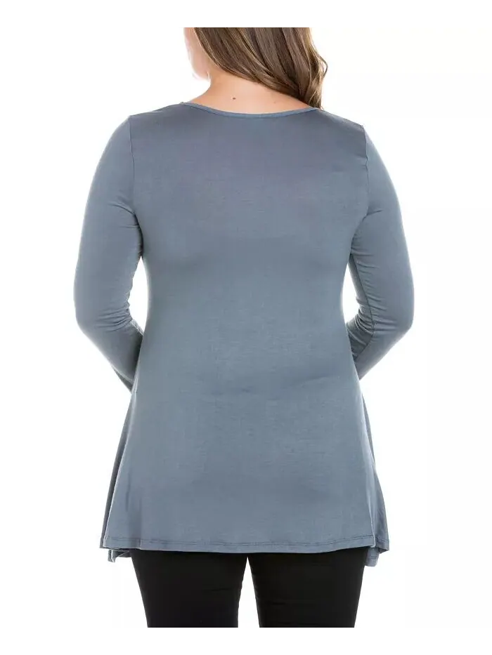 Женская туника больших размеров Poised Swing Top 24seven Comfort Apparel — изображение 3 из 3, темно-серый