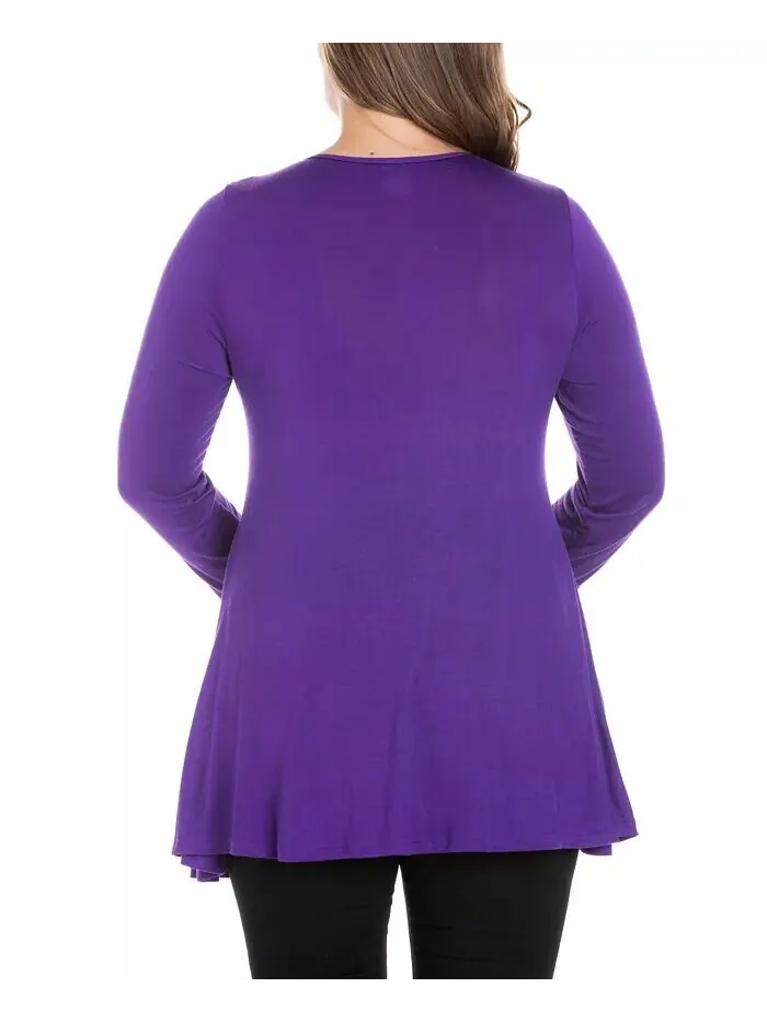 Женская туника больших размеров Poised Swing Top 24seven Comfort Apparel — изображение 3 из 3, аметист