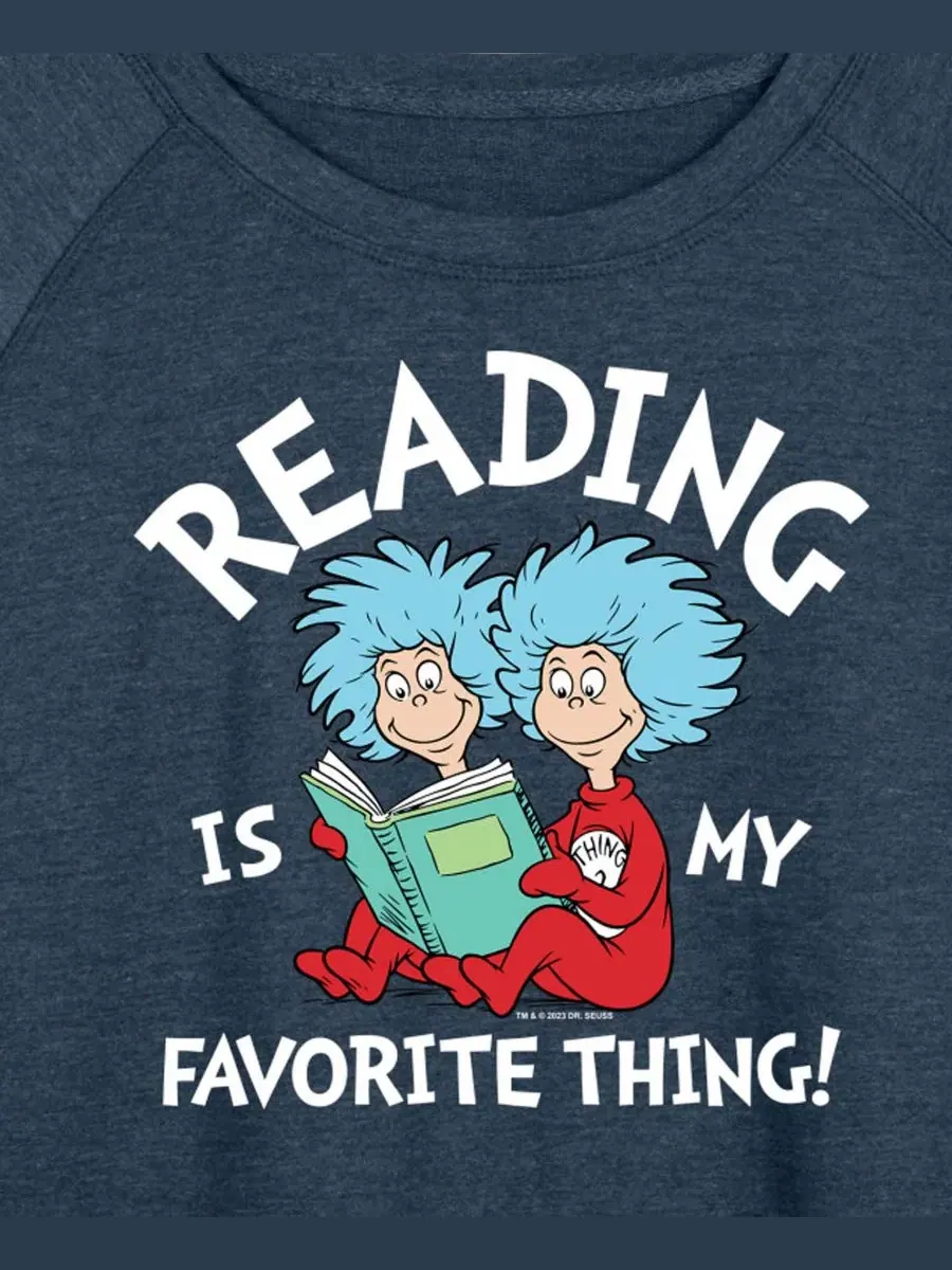 Свитшот с принтом Dr. Seuss Reading Is My Favorite Thing Hybrid Apparel — изображение 2 из 3, индиго