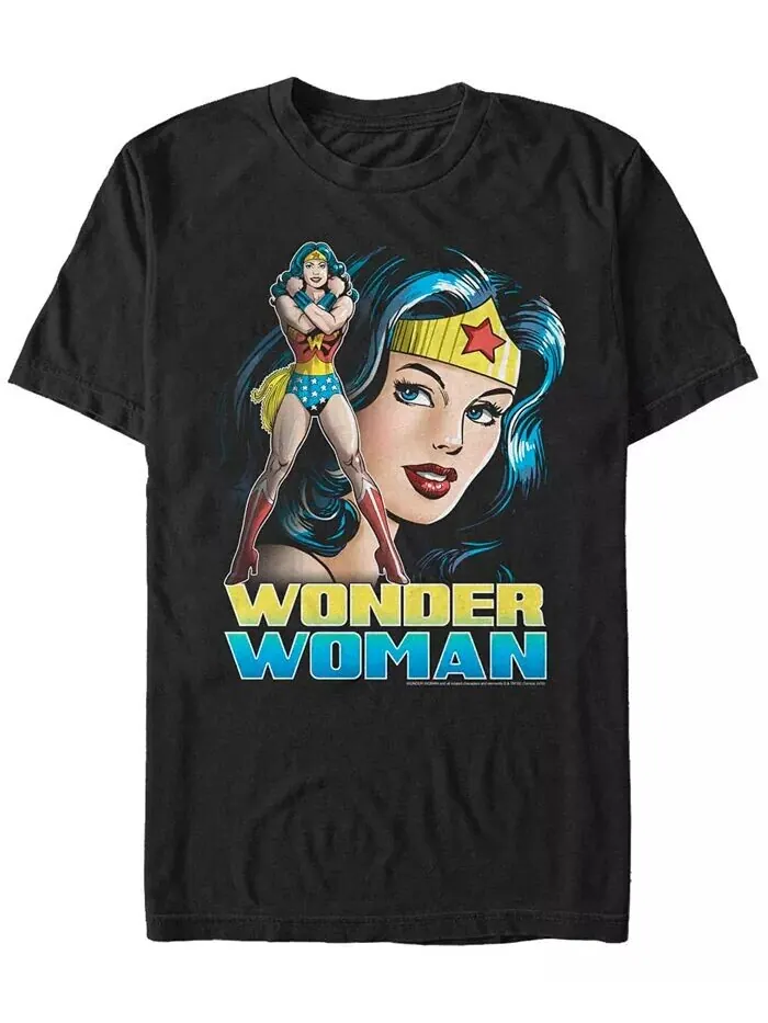 Мужская футболка с коротким рукавом Wonder Woman Wonder Sil Stance Fifth Sun — изображение 1 из 1, черный