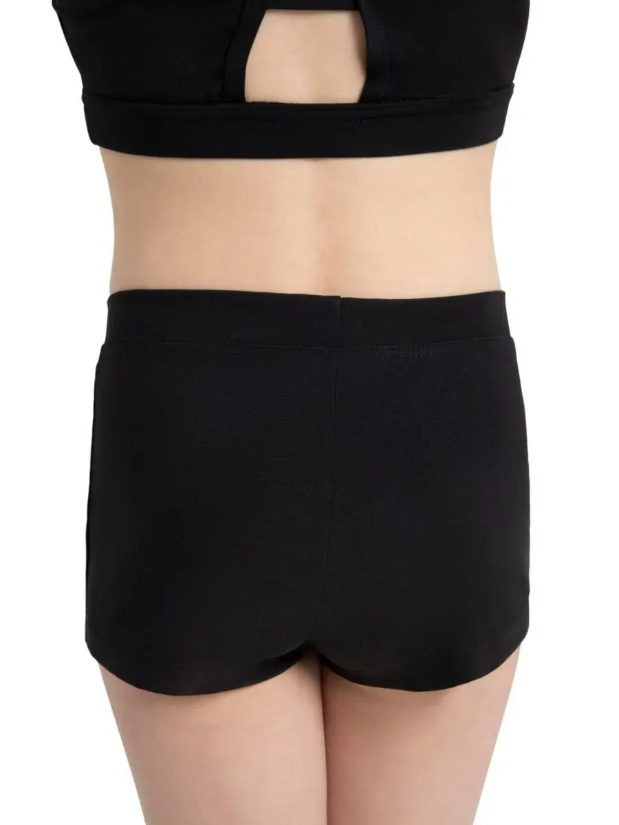 Короткие шорты с низкой посадкой для девушек Capezio — изображение 4 из 4, черный