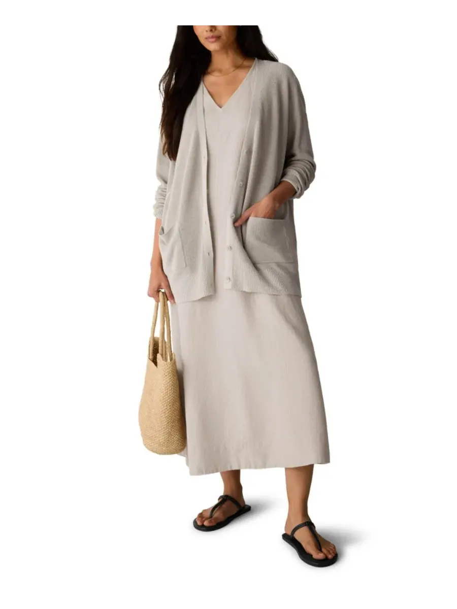 Женский и большой размер кардиган с V-образным вырезом Eileen Fisher — изображение 2 из 4, прозрачный
