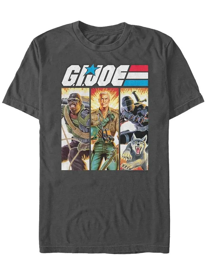 Мужская футболка с короткими рукавами и портретными панелями GIJoe Fifth Sun — изображение 1 из 1, темно-серый