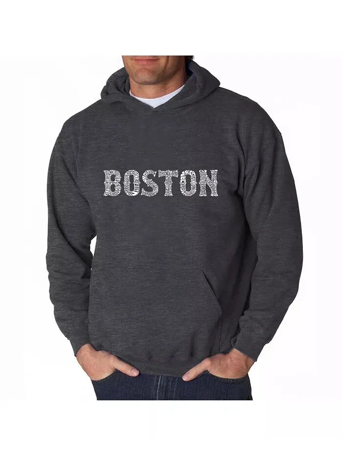 Мужская толстовка с капюшоном Word Art - Boston Neighborhoods LA Pop Art — изображение 3 из 3, черный