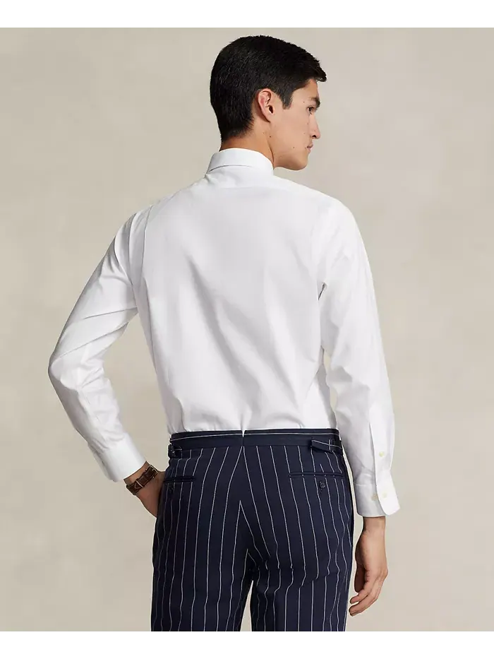 Мужская хлопковая рубашка Purepress Oxford Polo Ralph Lauren — изображение 2 из 5, белый/коричневый